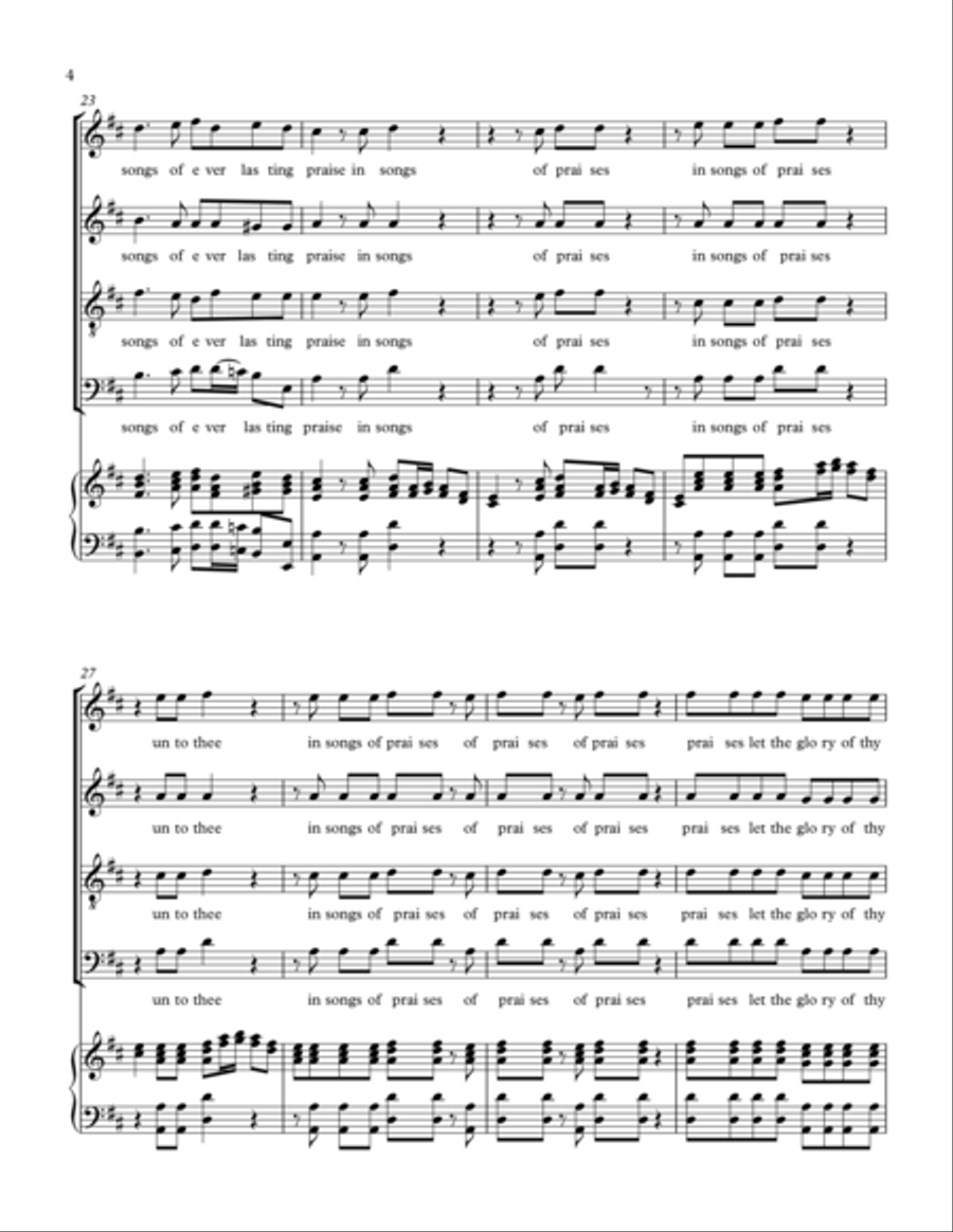 IN SONGS OF EVERLASTING PRAISE(HEDGES NOWAY OUT) 4-Part scores gallery preview page 4