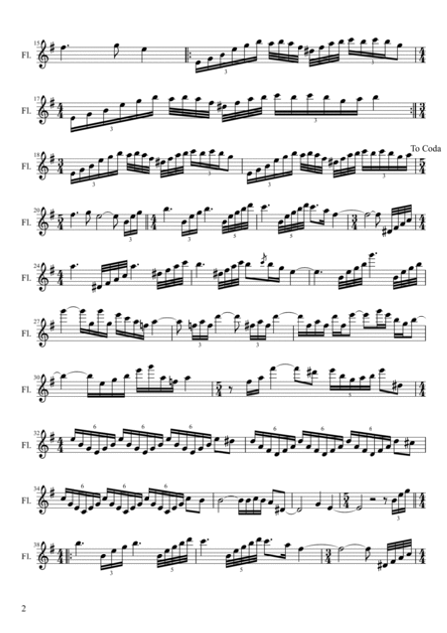 Dance for the Moon (Flamenco Flute version) Flute Solo scores gallery preview page 2