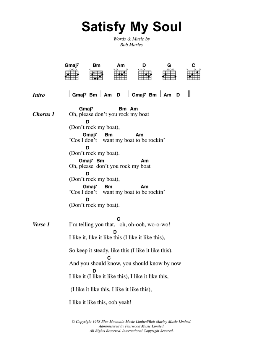 Satisfy My Soul Guitar scores gallery preview page 1