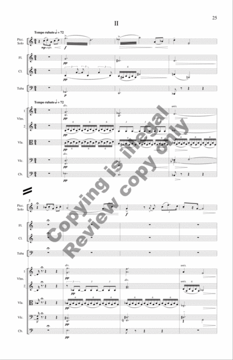 Concerto for Piccolo Solo and Chamber Orchestra (Additional Full Score) Chamber Orchestra scores gallery preview page 16