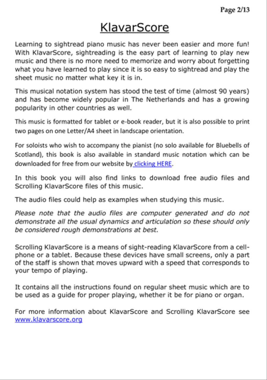 The Last Rose of Summer, Loch Lomond, Annie Laurie, Bluebells of Scotland - KlavarScore notation Voice scores gallery preview page 2