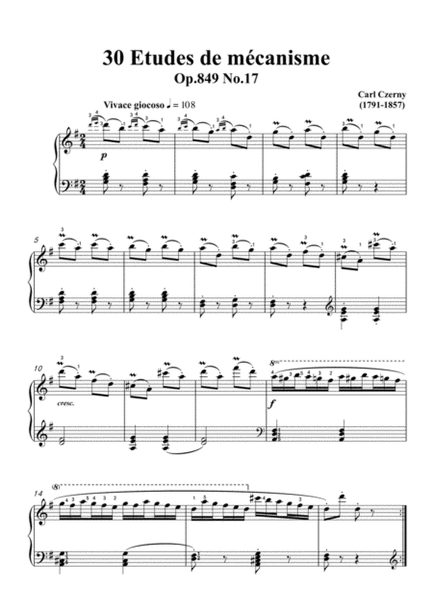 Czerny-30 Etudes de mécanisme,Op.849 No.17,Vivace giocoso in G Major,for Piano image number null