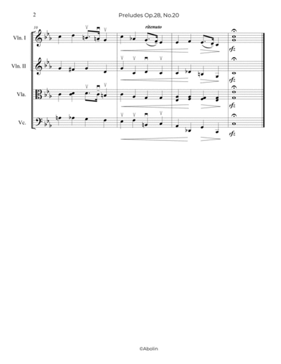 Chopin: Preludes Op.28, No.20 - String Quartet image number null