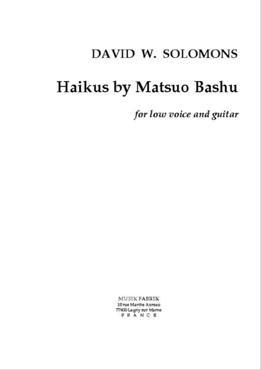 Haikus by Matsuo Basho (Jap. text) Low Voice scores gallery preview page 1