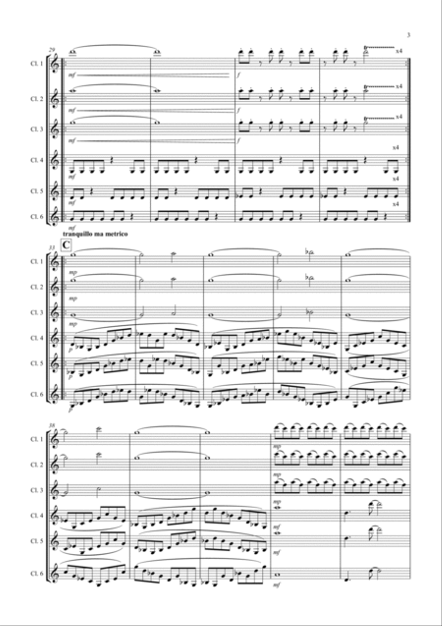 Sextet for Clarinets Sextet for Clarinets Clarinet Solo scores gallery preview page 3