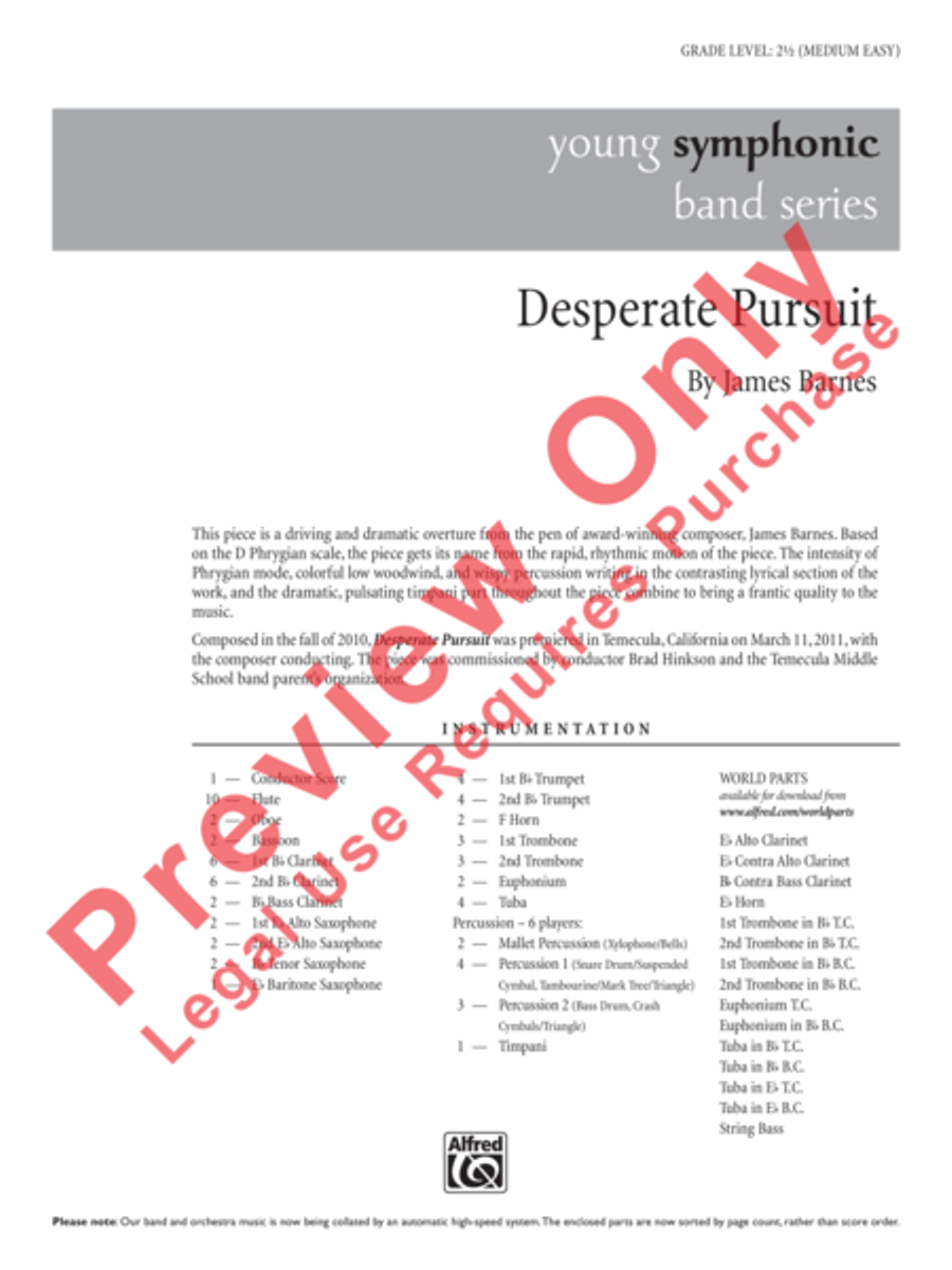 Desperate Pursuit Concert Band scores gallery preview page 2