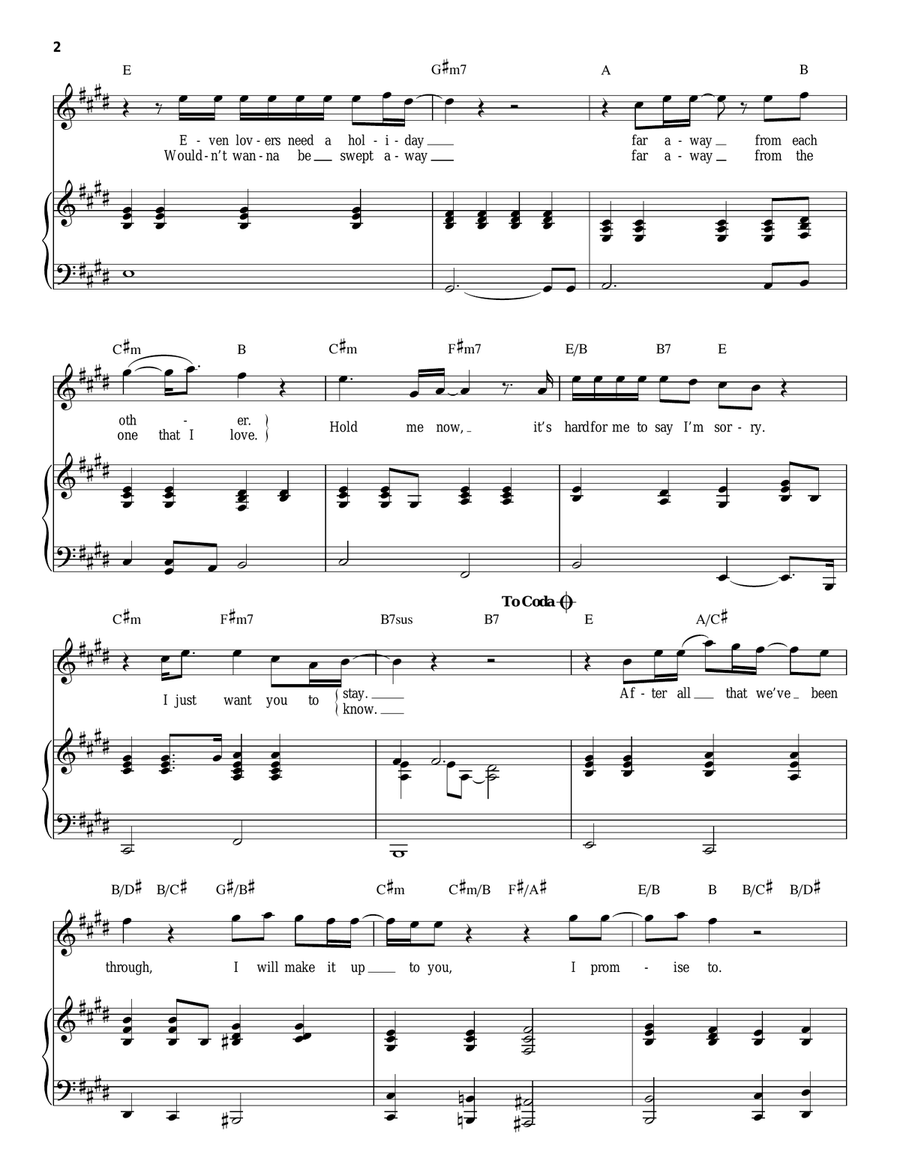 Hard To Say I'm Sorry Piano, Vocal scores gallery preview page 2