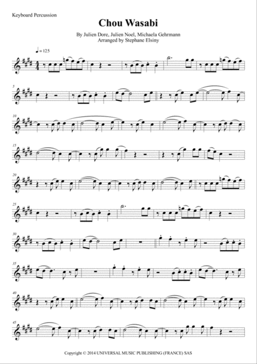 Chou Wasabi Percussion Ensemble scores gallery preview page 1