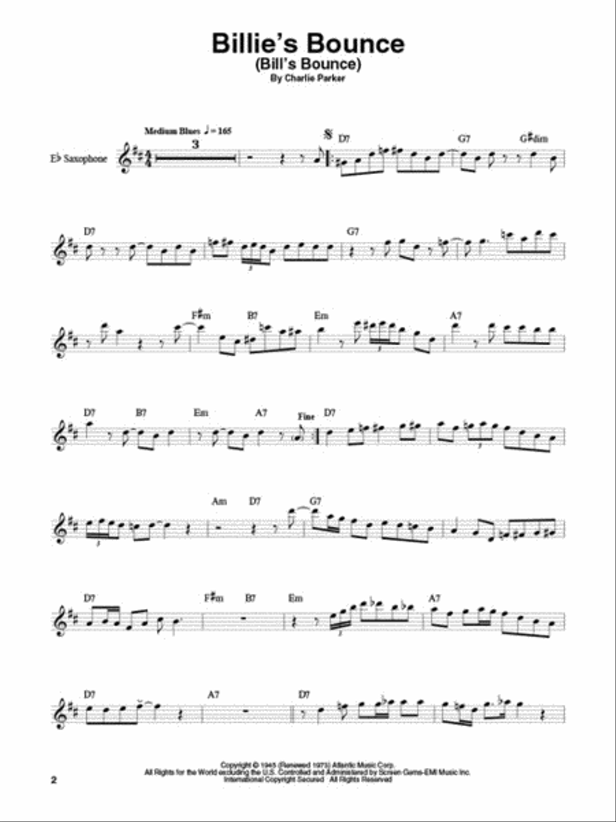 Charlie Parker Saxophone Solo scores gallery preview page 3