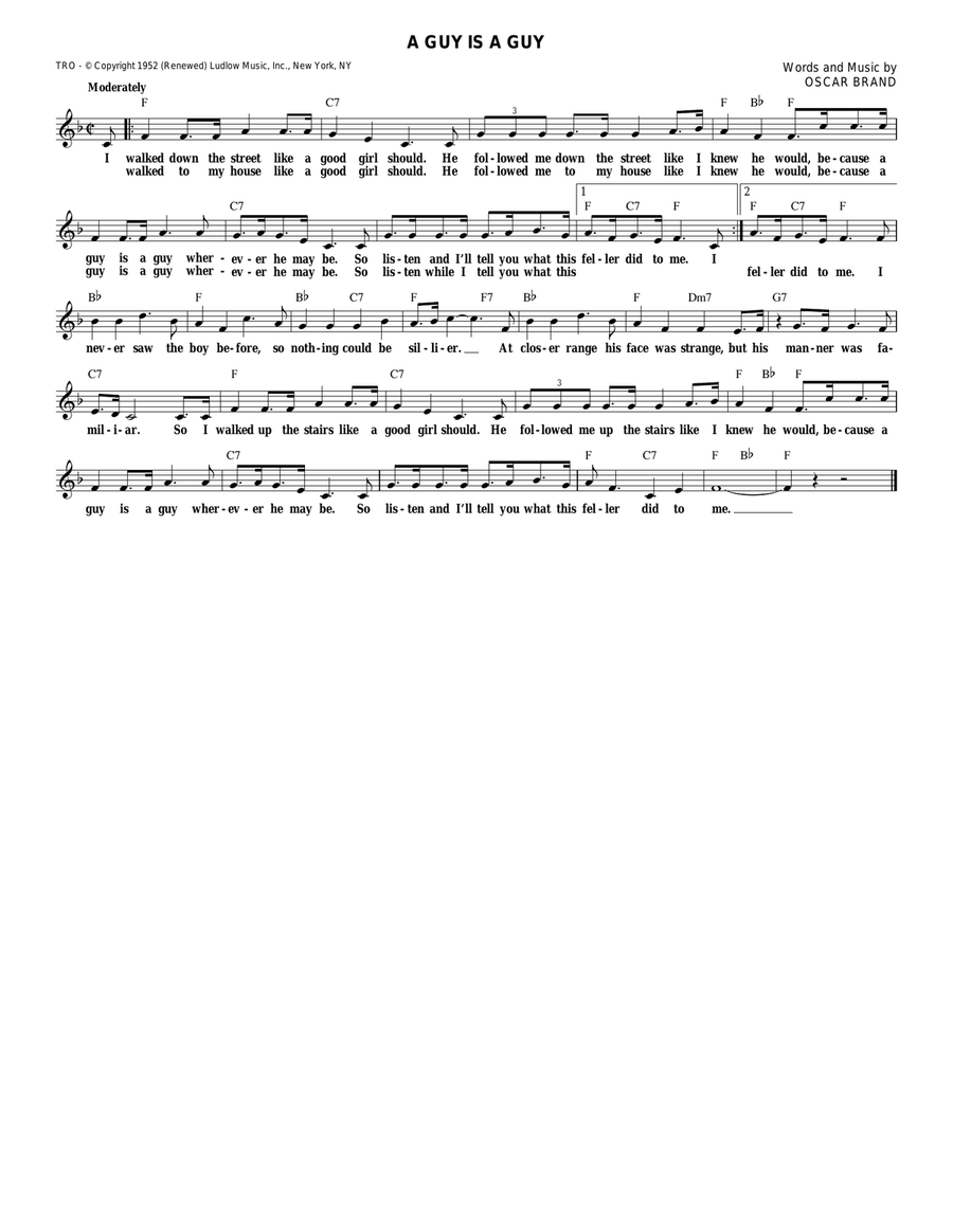 A Guy Is A Guy (Abridged) Guitar scores gallery preview page 1