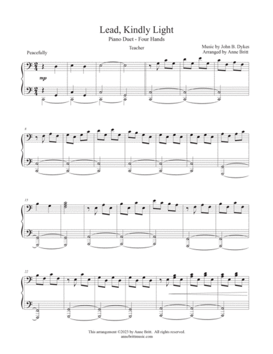 Lead, Kindly Light (late elementary student/teacher piano duet) image number null