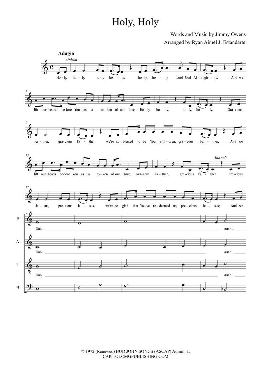 Holy, Holy 4-Part scores gallery preview page 1