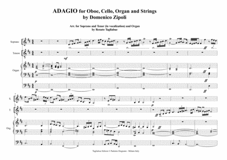 ADAGIO for Oboe, Cello and String by Zipoli - Arr. for Soprano, Tenor (in vocalization) and Organ image number null
