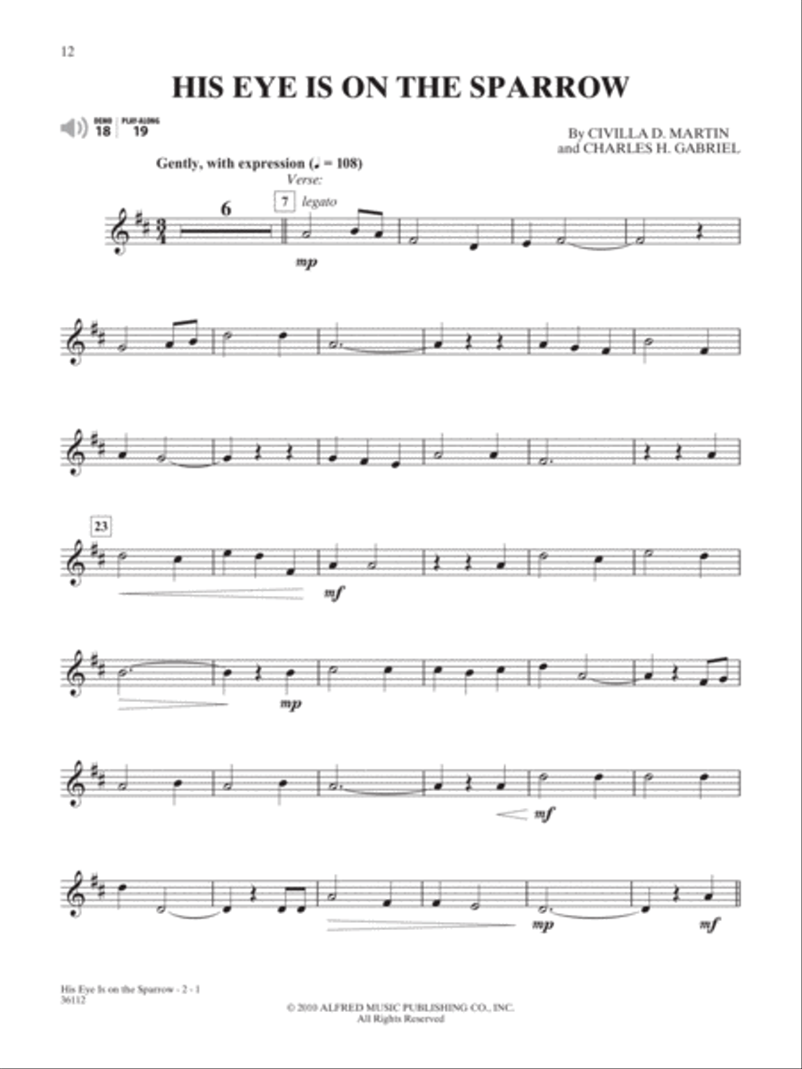 Favorite Hymns Instrumental Solos Clarinet Solo scores gallery preview page 4