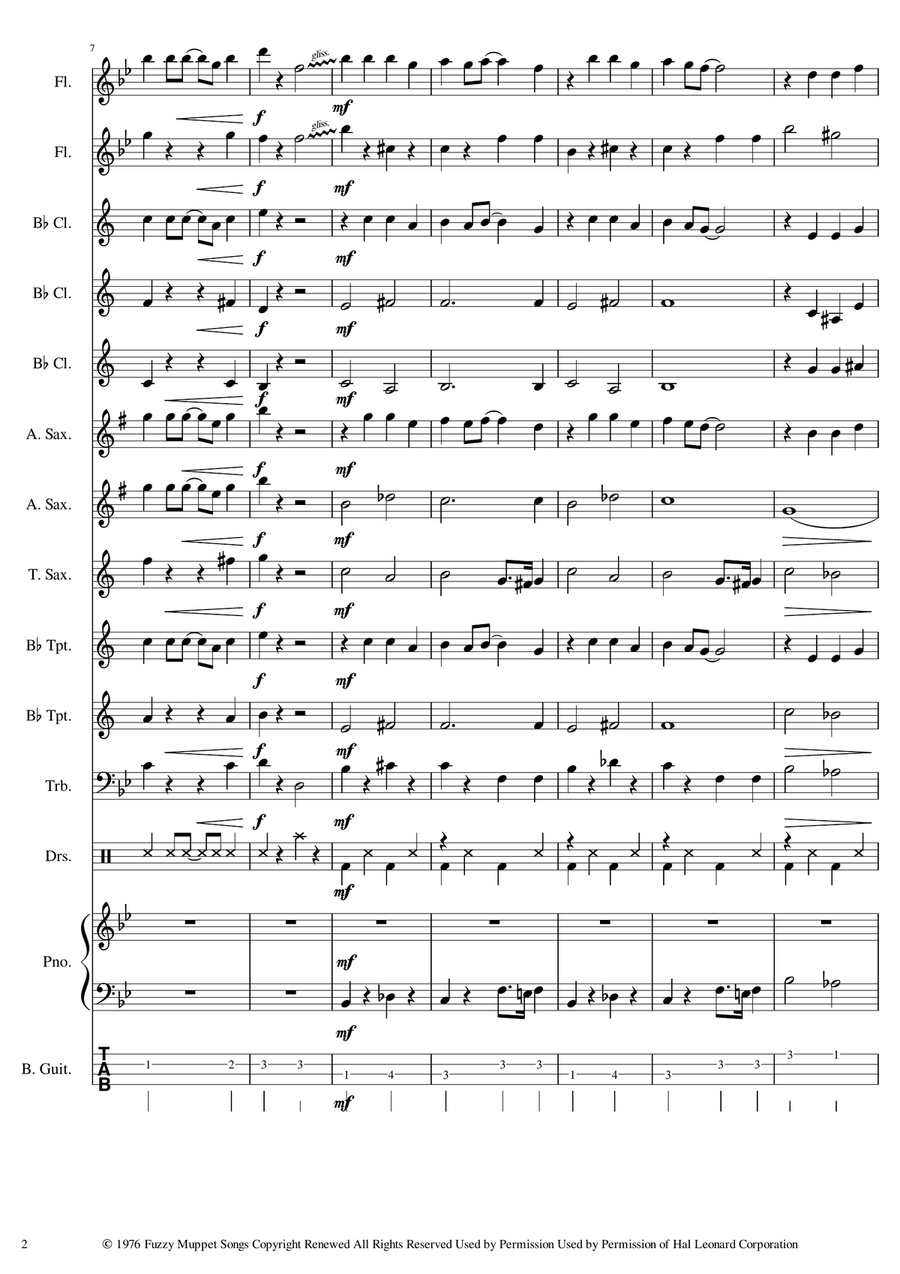 The Muppet Show Theme The Muppet Show Theme Concert Band scores gallery preview page 2