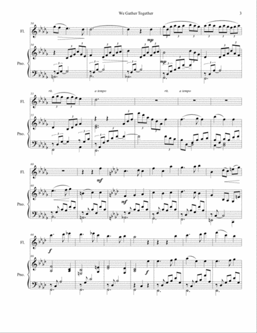 We Gather Together Flute Solo scores gallery preview page 3