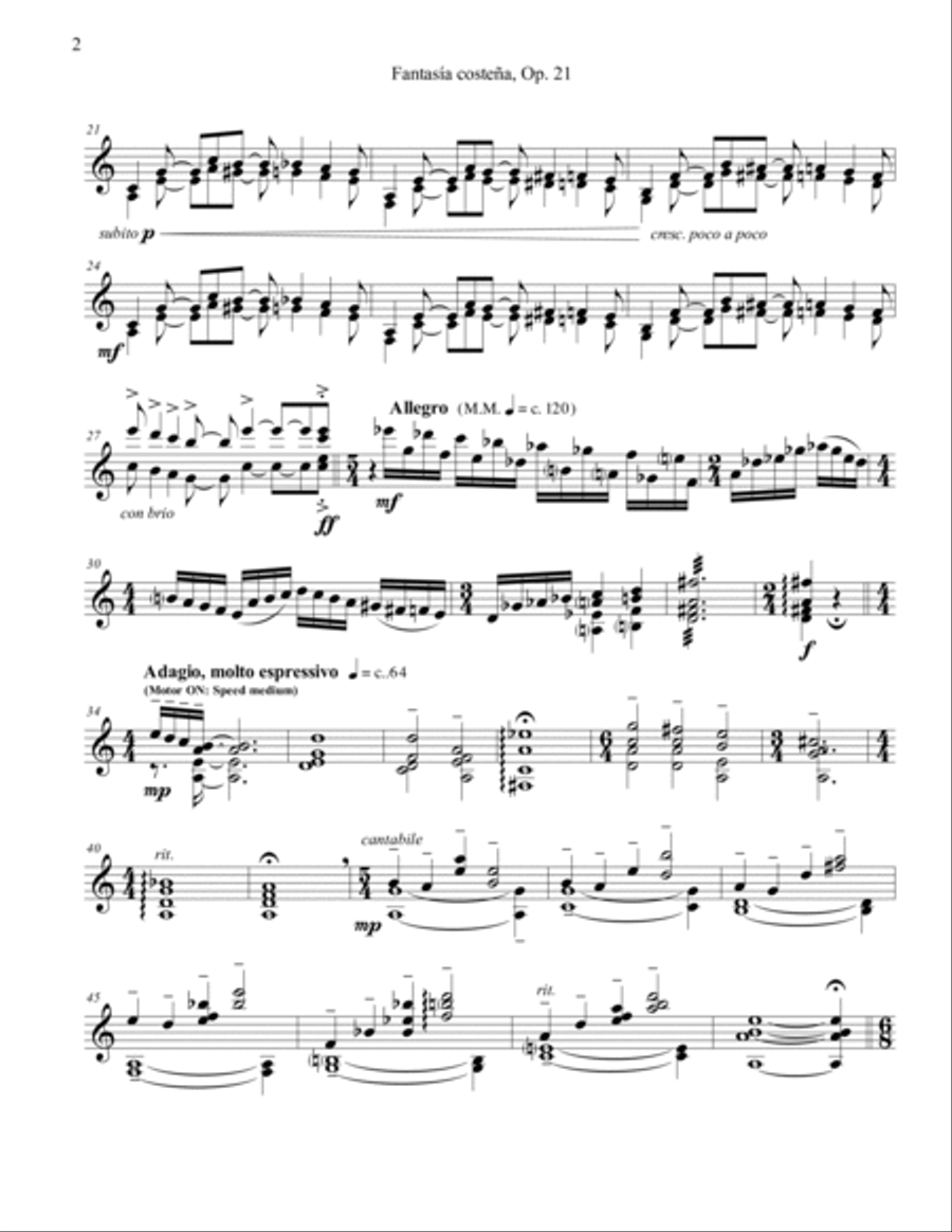 Fantasía Costeña, Op. 21 for vibes solo Vibraphone scores gallery preview page 2