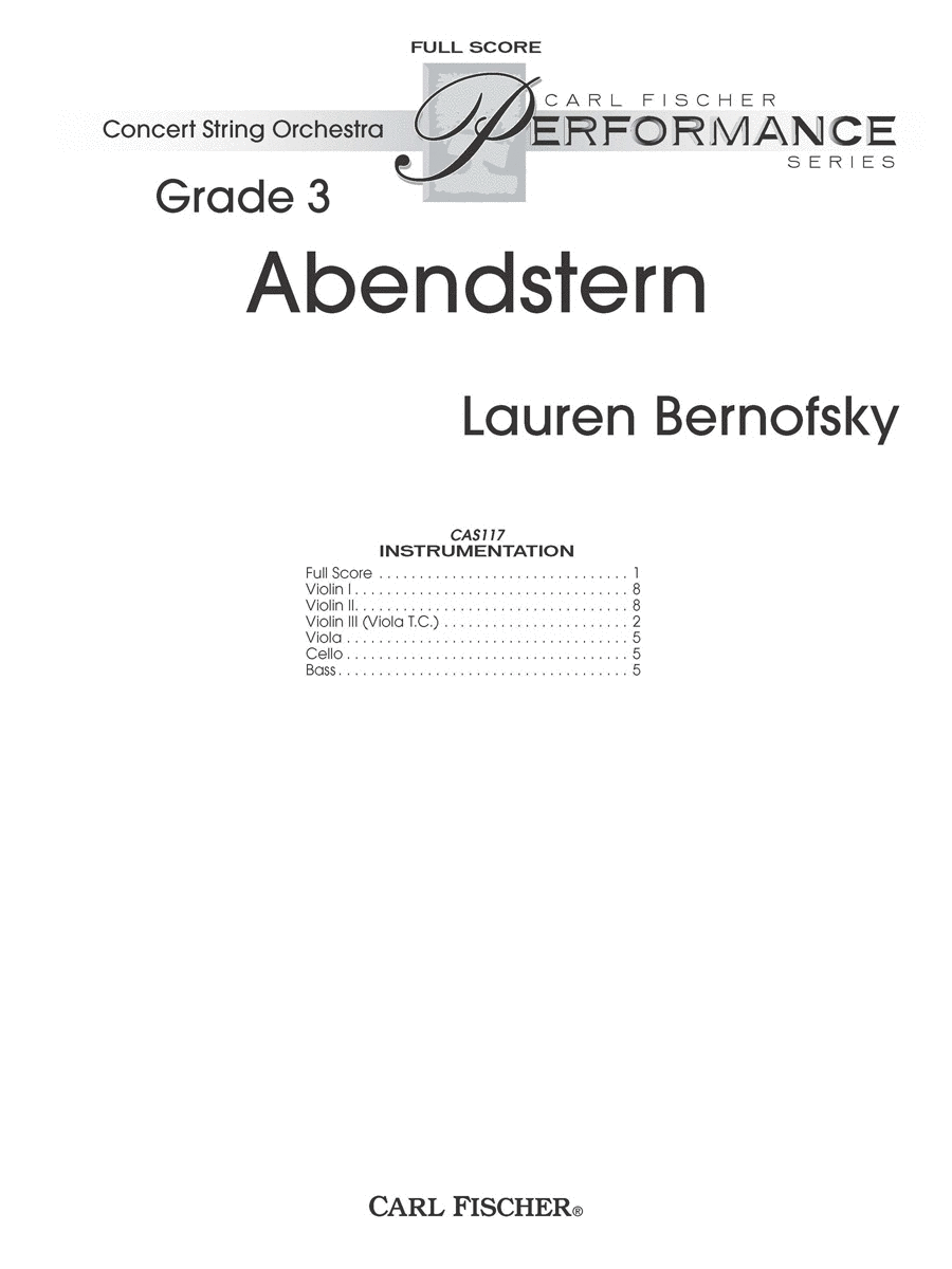 Abendstern String Orchestra scores gallery preview page 1