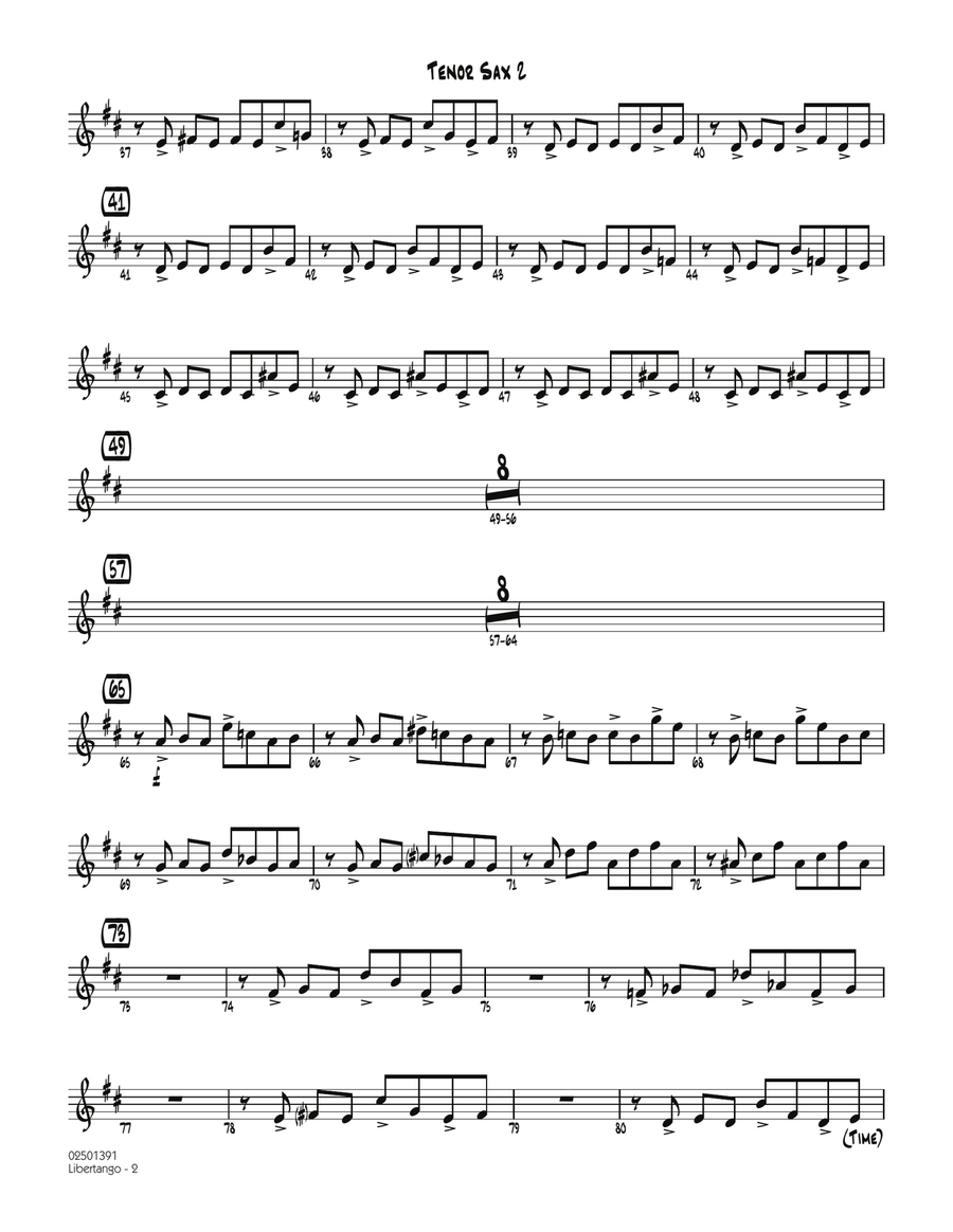Libertango - Tenor Sax 2 Jazz Ensemble scores gallery preview page 2