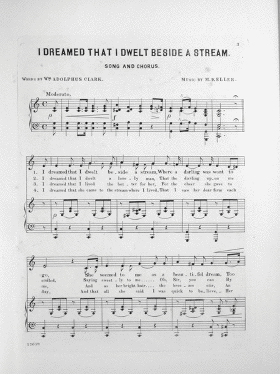 I Dreamed That I Dwelt Beside a Stream. Song and Chorus