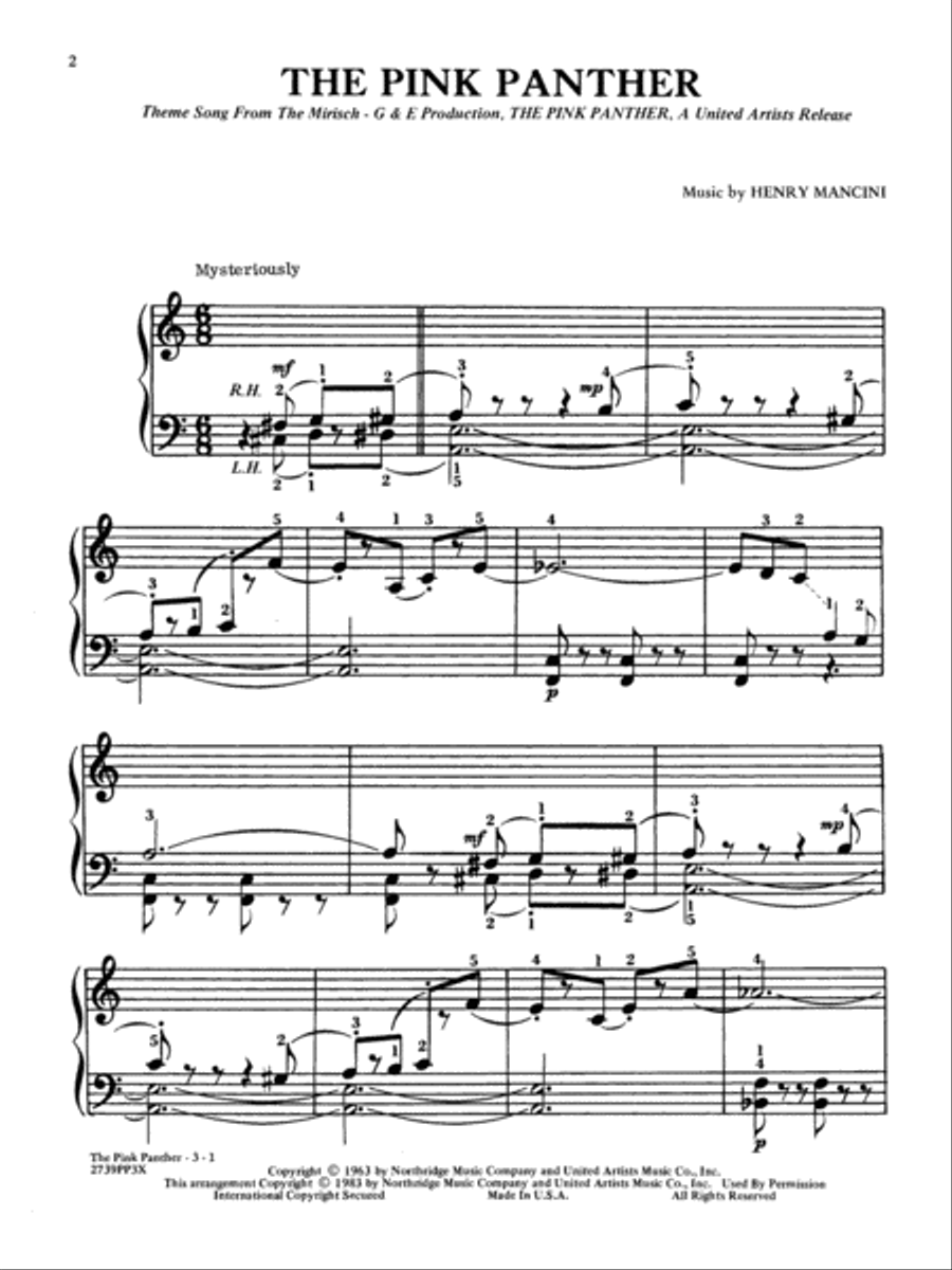 The Pink Panther The Pink Panther Small Ensemble scores gallery preview page 2