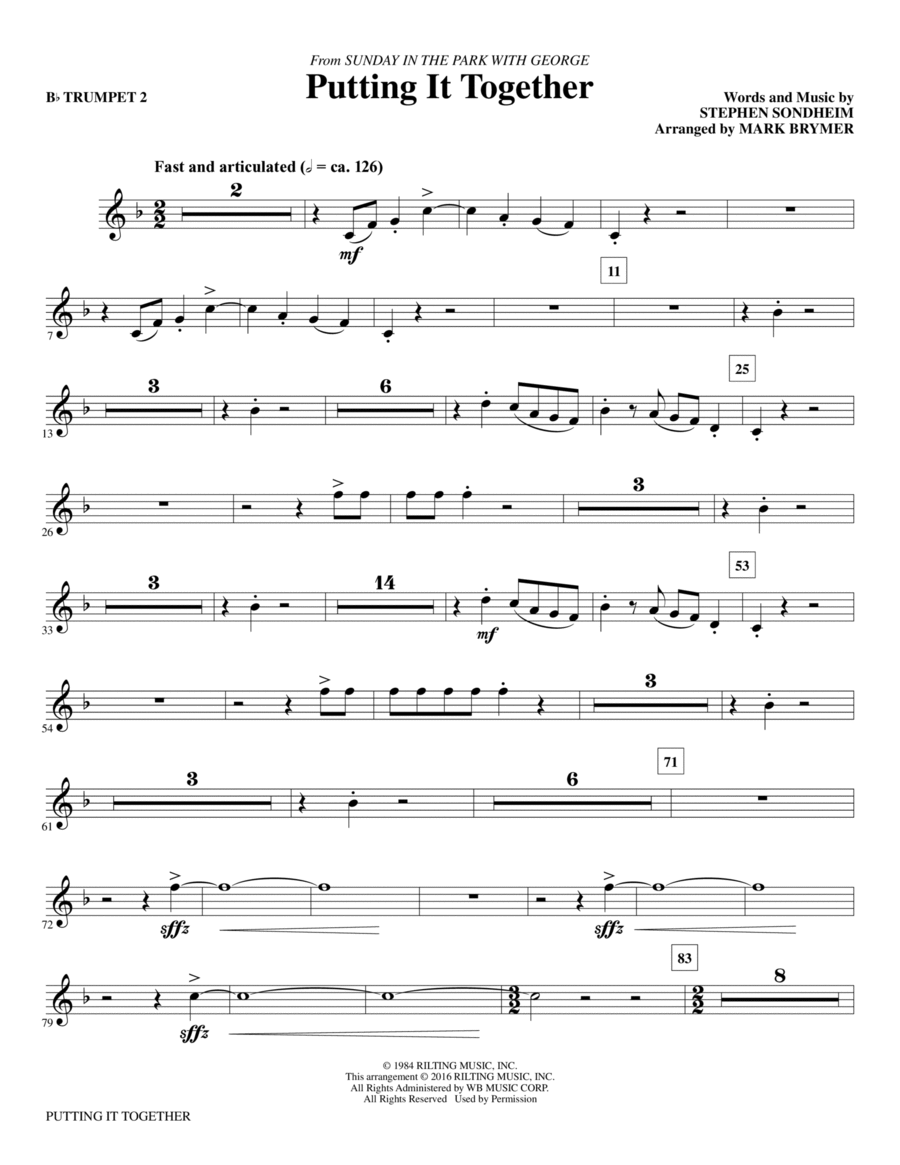Putting It Together - Bb Trumpet 2 Choir scores gallery preview page 1