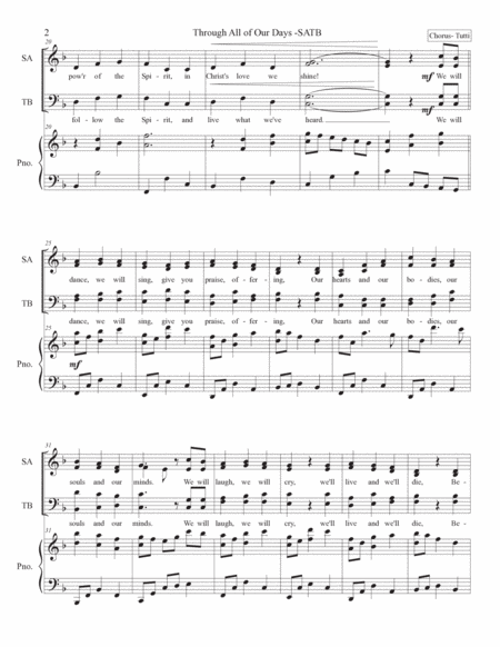 Through All Of Our Days - SATB Choral Score image number null