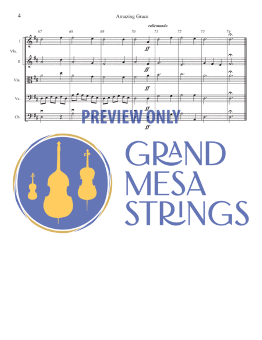 Amazing Grace String Orchestra scores gallery preview page 5