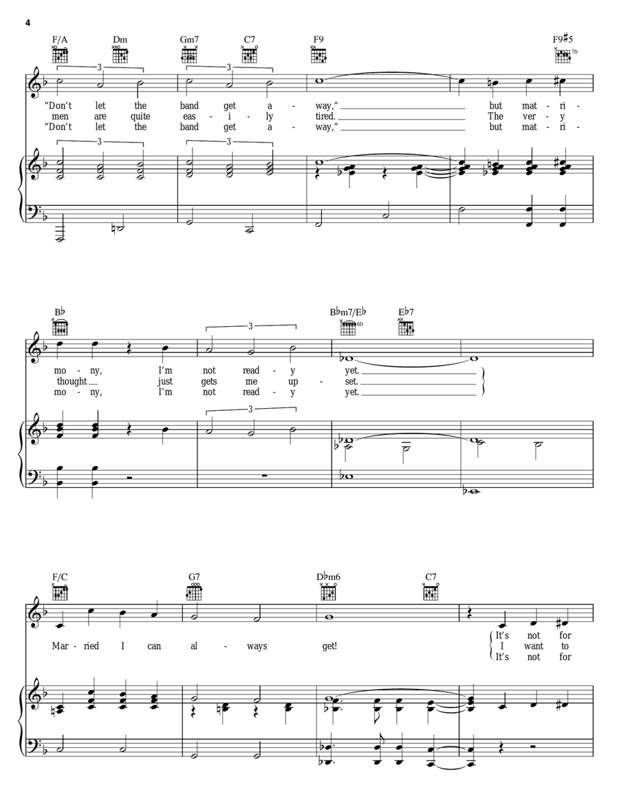 Married I Can Always Get Piano, Vocal, Guitar scores gallery preview page 4