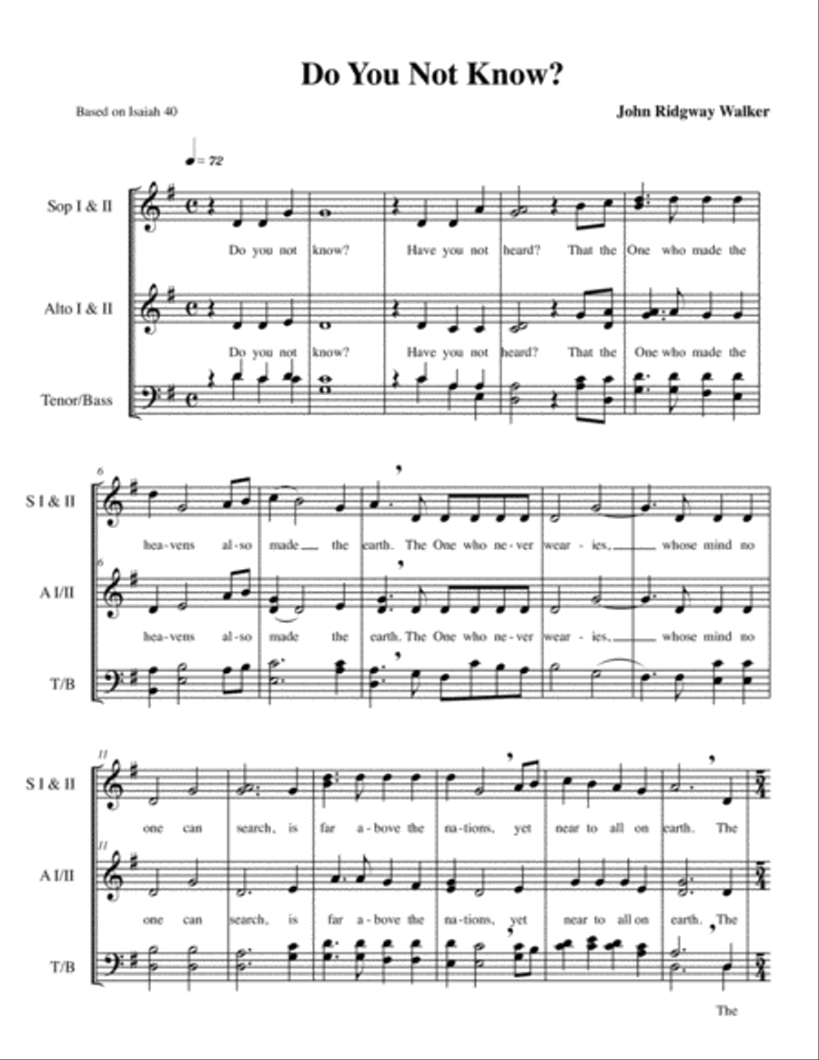 Do You Not Know? (Isaiah 40) Divisi scores gallery preview page 1