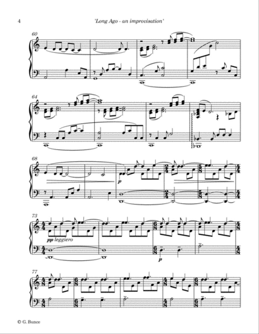 Long Ago - an improvisation Piano Solo scores gallery preview page 4