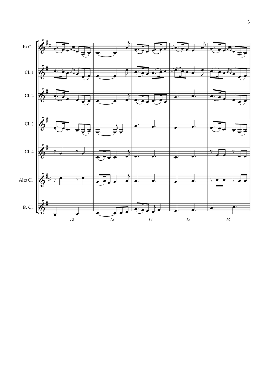 Lough Erin Shore - For Clarinet Choir Clarinet Choir scores gallery preview page 4