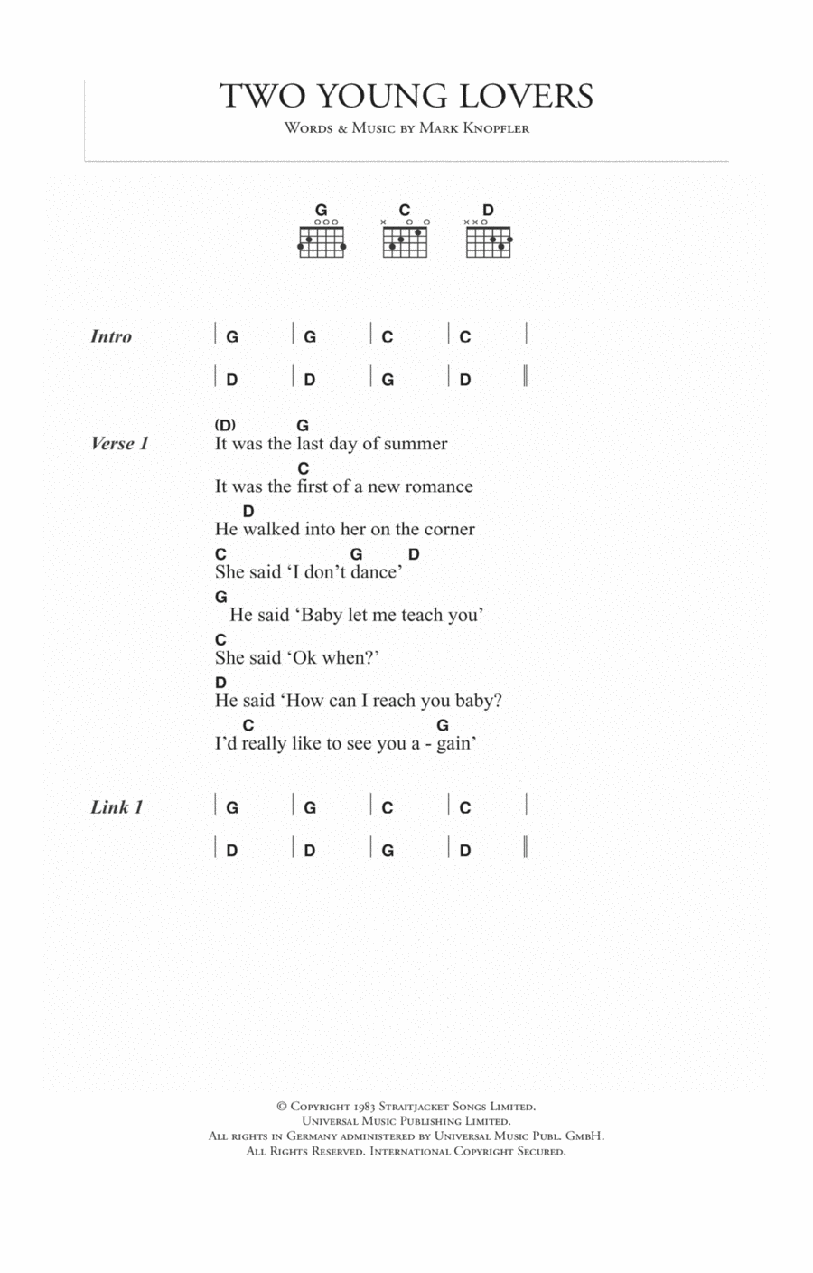 Two Young Lovers Acoustic Guitar scores gallery preview page 1