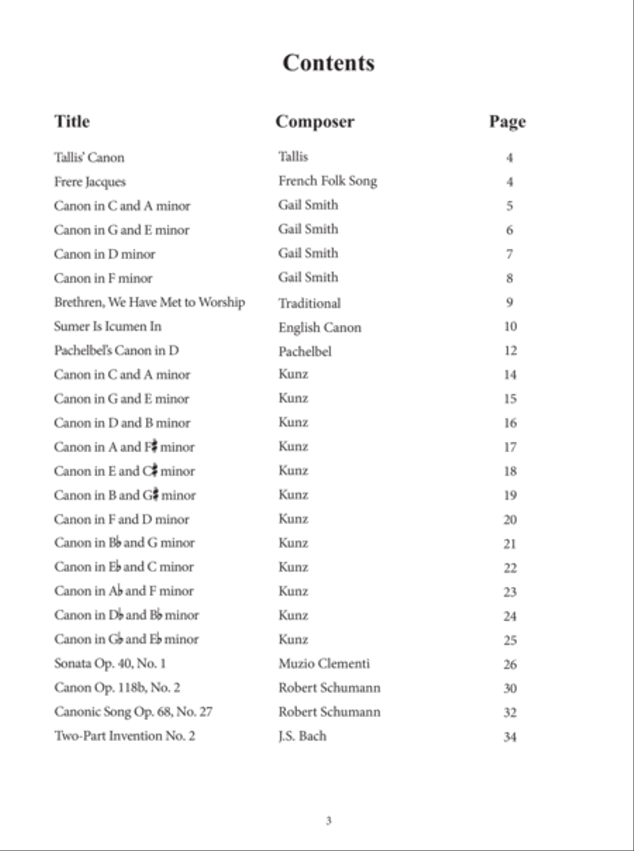 Canons and Rounds for Piano Solo Easy Piano scores gallery preview page 4