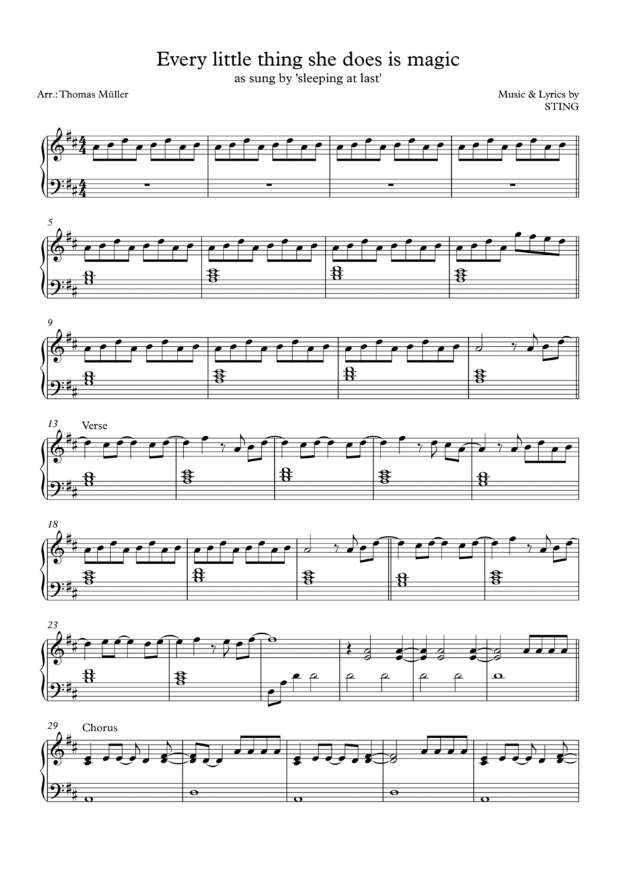 Every Little Thing She Does Is Magic Easy Piano scores gallery preview page 1