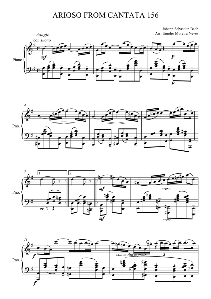 Arioso from cantata 156 Arioso from cantata 156 Easy Piano scores gallery preview page 1