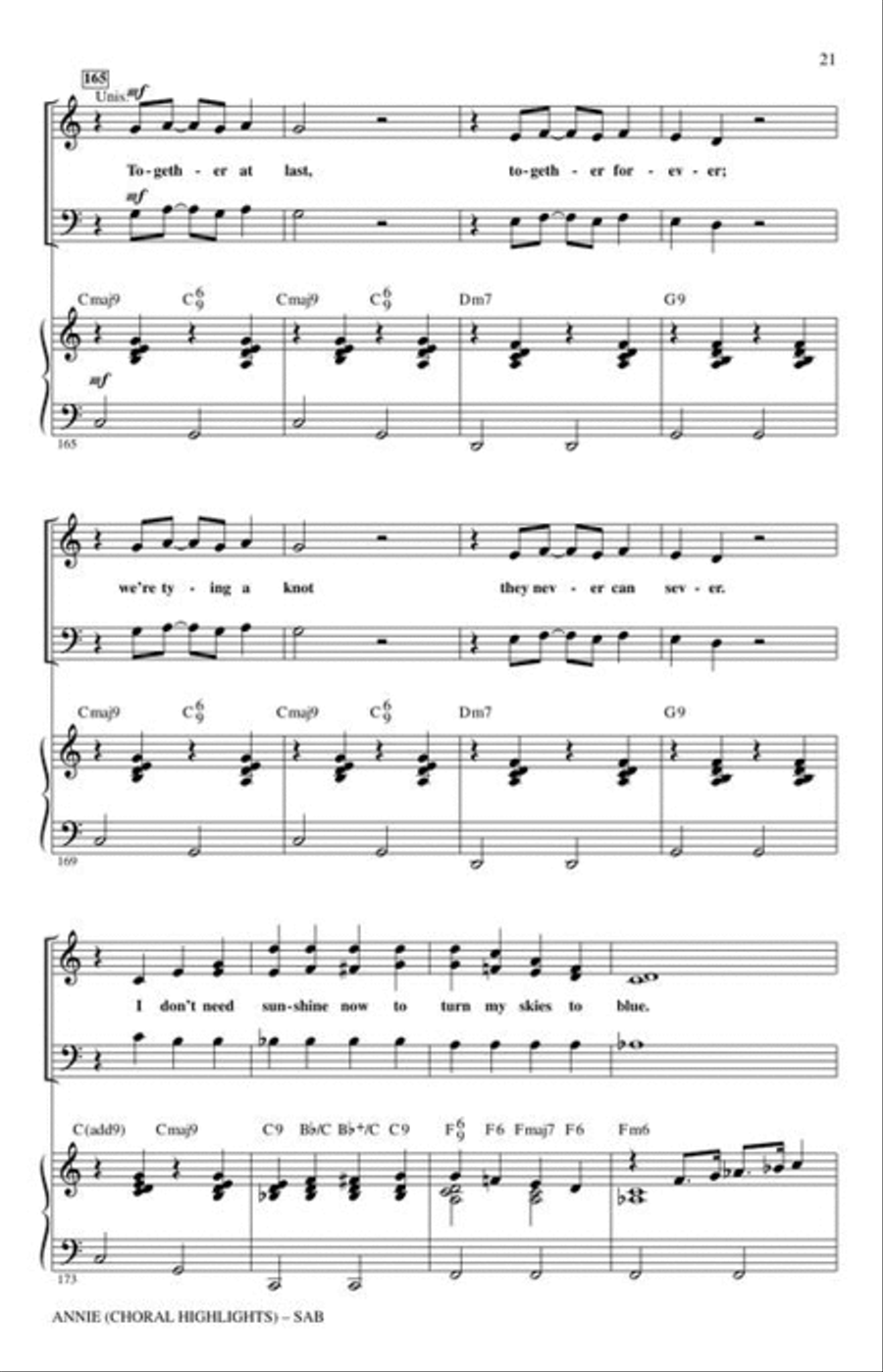 Annie (Choral Highlights) 3-Part scores gallery preview page 7