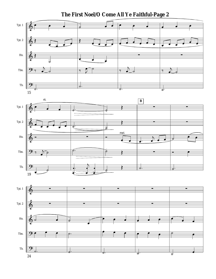 The First Noel for Brass Quintet Brass Quintet scores gallery preview page 2