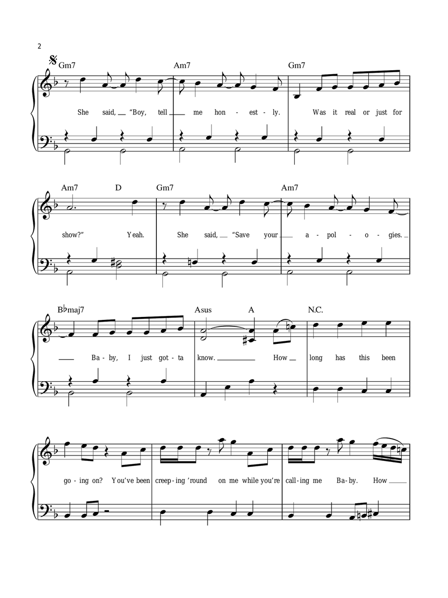 How Long by Charlie Puth Easy Piano - Digital Sheet Music page 2