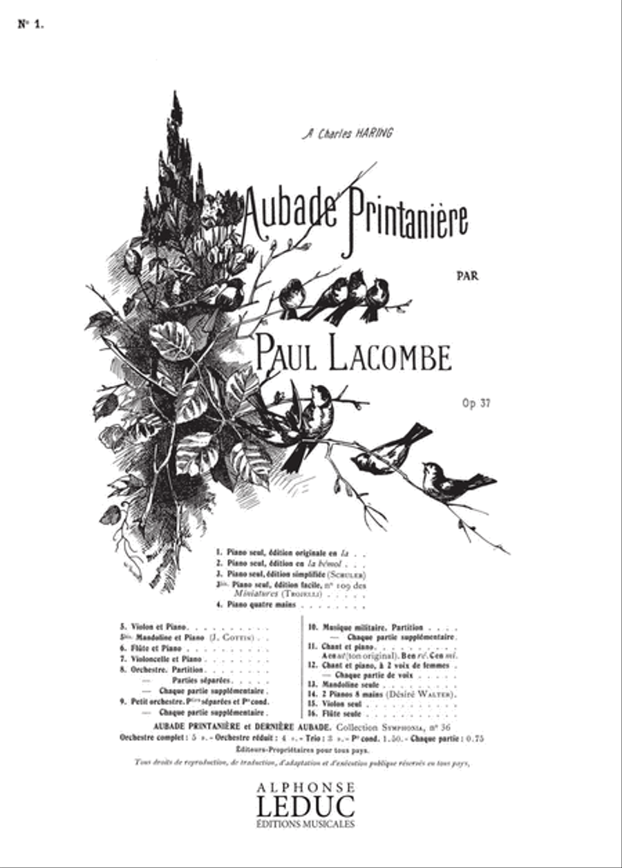 Aubade Printaniere Op37 Piano Solo scores gallery preview page 1