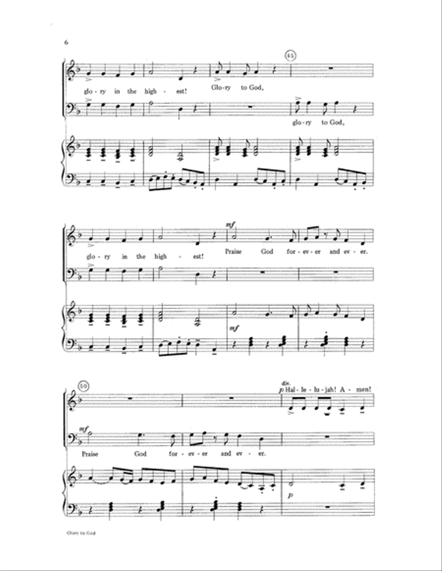 Glory to God Glory to God Choir scores gallery preview page 6