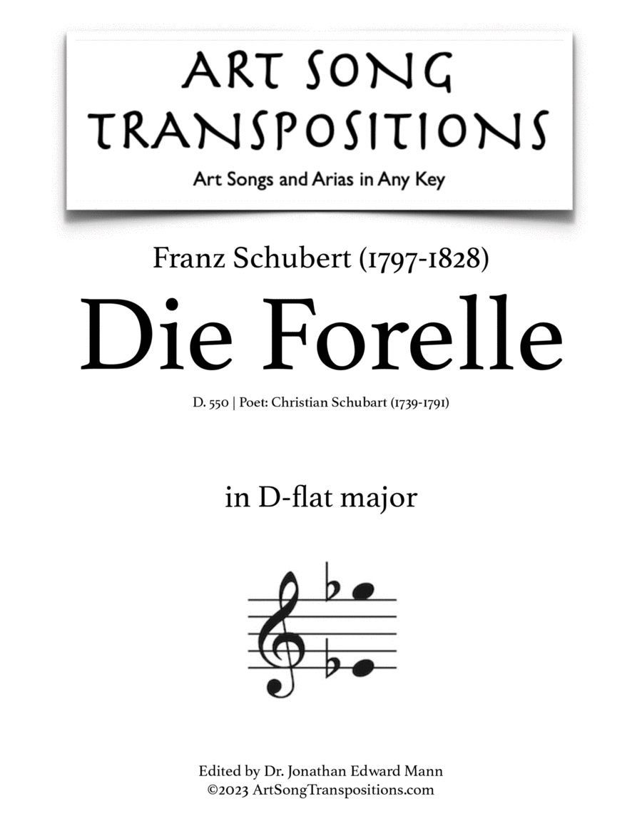 SCHUBERT: Die Forelle, D. 550 (transposed to D-flat major)