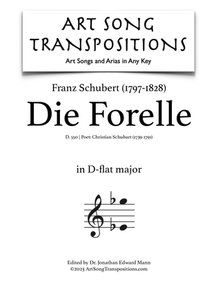 Book cover for SCHUBERT: Die Forelle, D. 550 (transposed to D-flat major)