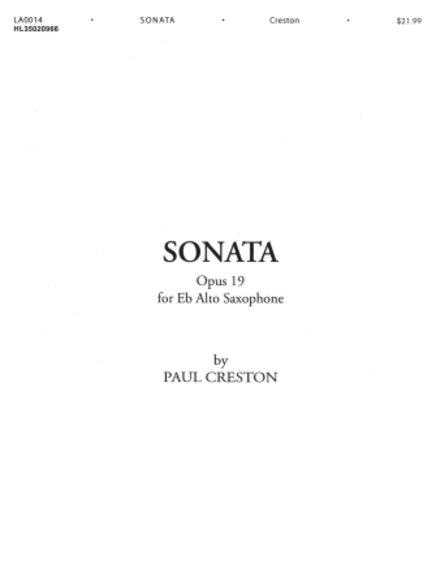 Sonata, Op. 19 Alto Saxophone scores gallery preview page 1