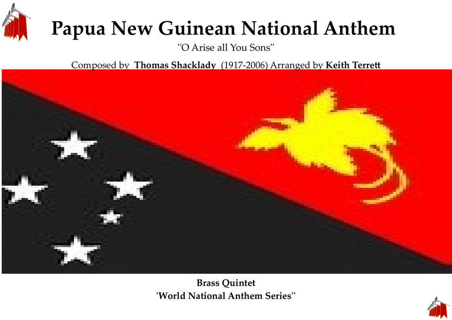 Papua New Guinea National Anthem ''O Arise all You Sons'' for Brass Quintet Brass Quintet scores gallery preview page 1