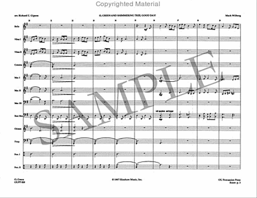 O Green and Shimmering Tree, Good Day! Percussion Ensemble scores gallery preview page 4