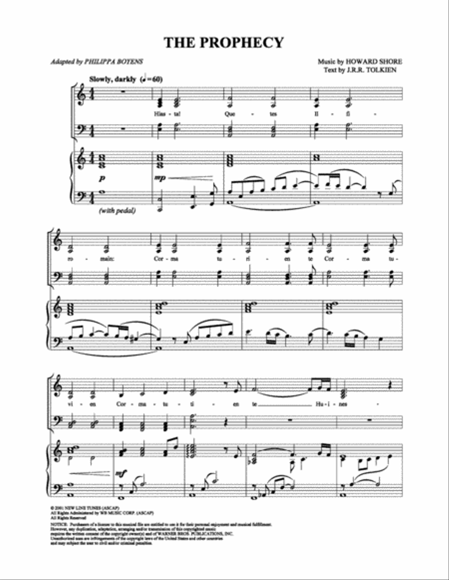 The Prophecy Voice scores gallery preview page 1