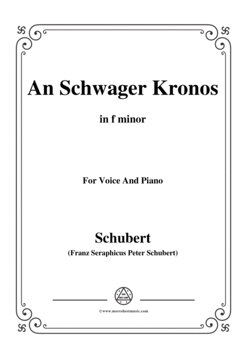 Schubert-An Schwager Kronos,Op.19 No.1,in f minor,for Voice&Piano image number null