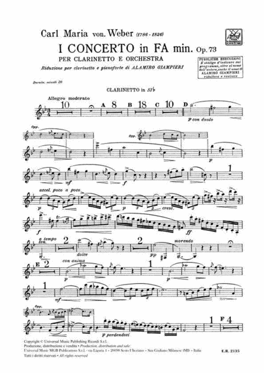 Concerto n. 1 in Fa min. Op. 73