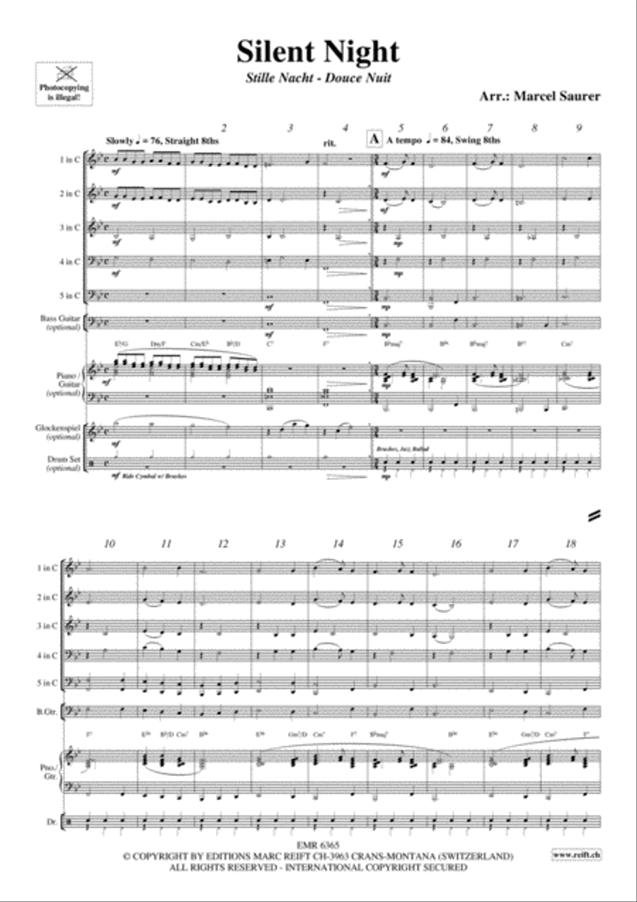 Silent Night Silent Night Brass Band scores gallery preview page 4